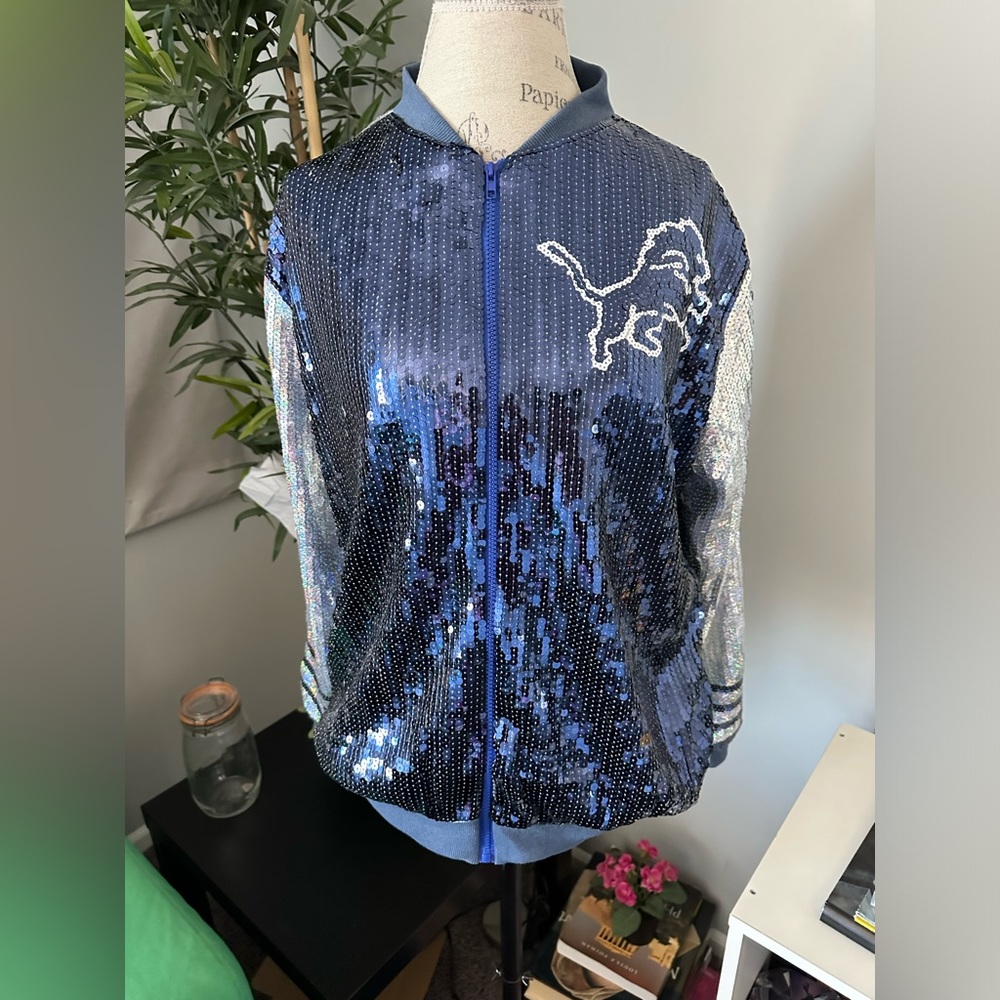 Detroit lions jacket women large new sequin jacket - Picture 5 of 6